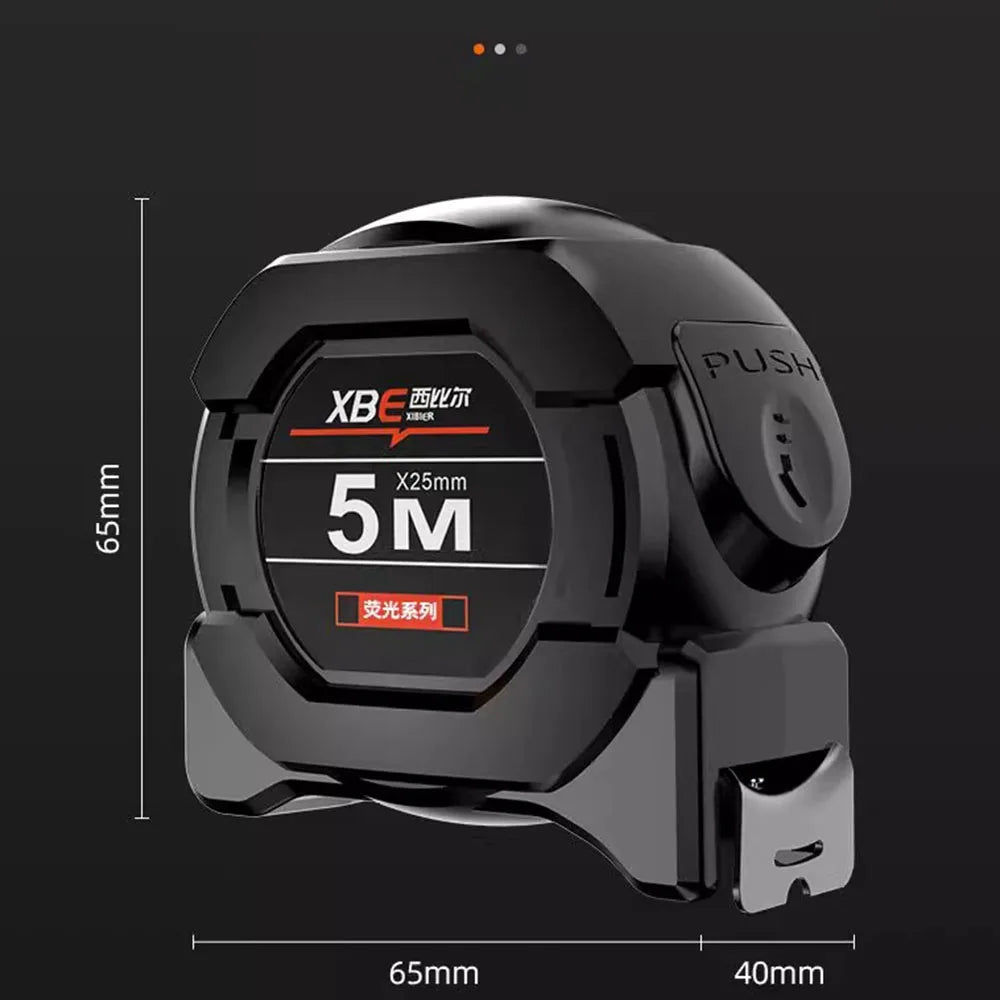 Self Locking Fluorescent Steel Tape Measure | High Precision Waterproof Measuring Tool