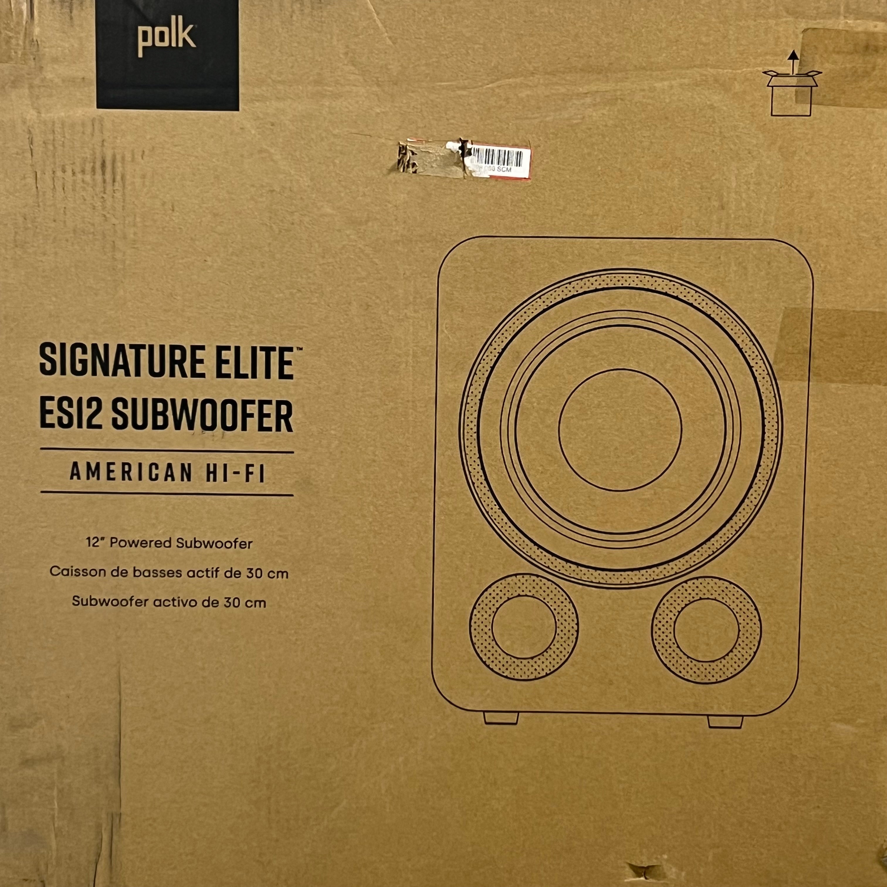 POLK 12" Signature Elite Subwoofer Sz 18" L X 14" W X 19" H, Black ES12