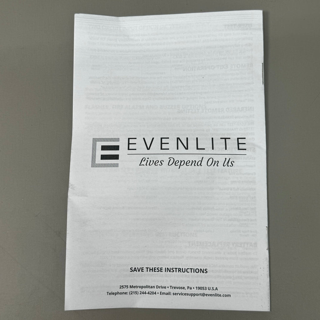 EVENLITE Exit Sign Hang Up Kit W/ Green Exit Sign & Hardware SOVIIEMG1MBAPDUC