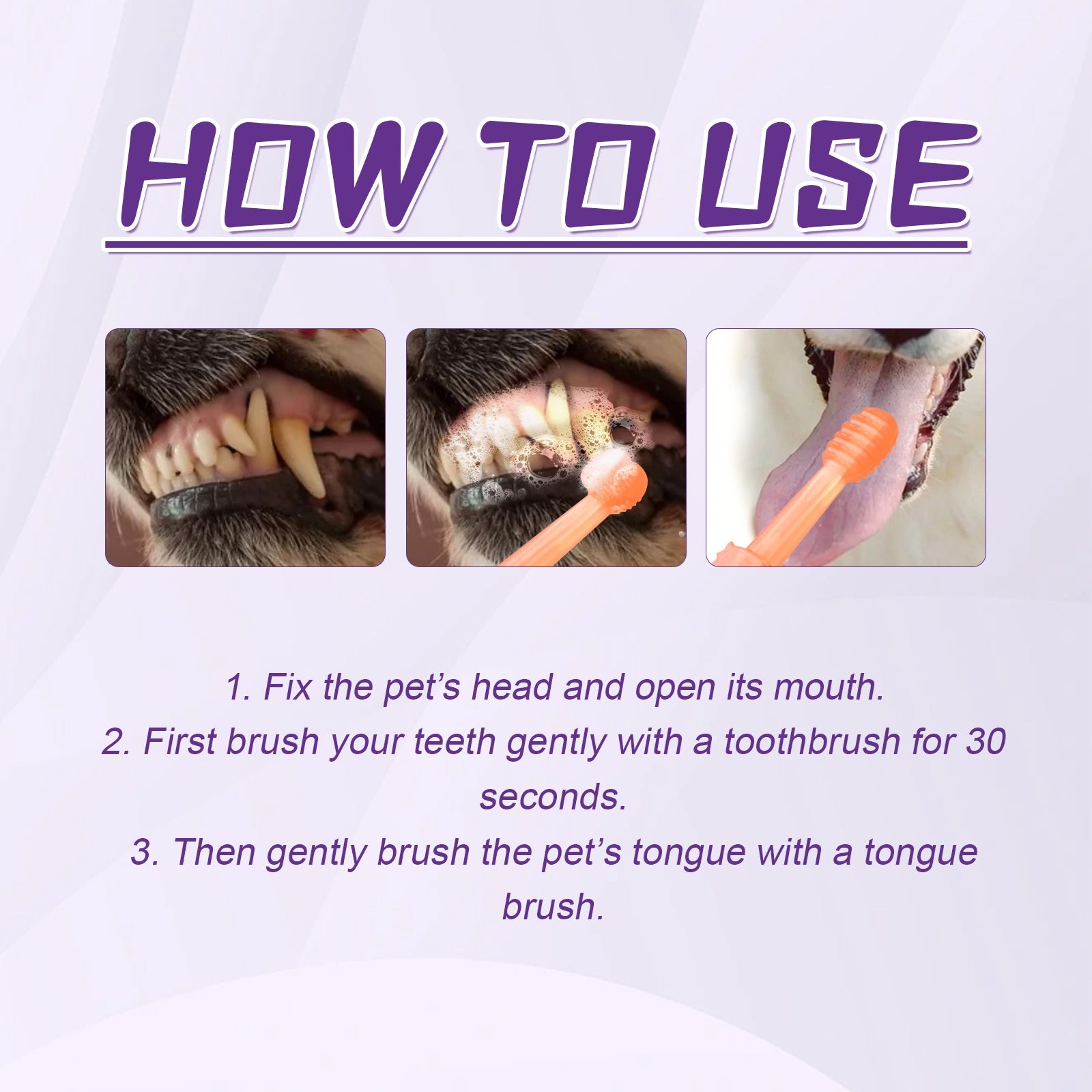 Pet Toothbrush For Dogs, Pet Oral Cleaning Dental Stains Dental Health Care