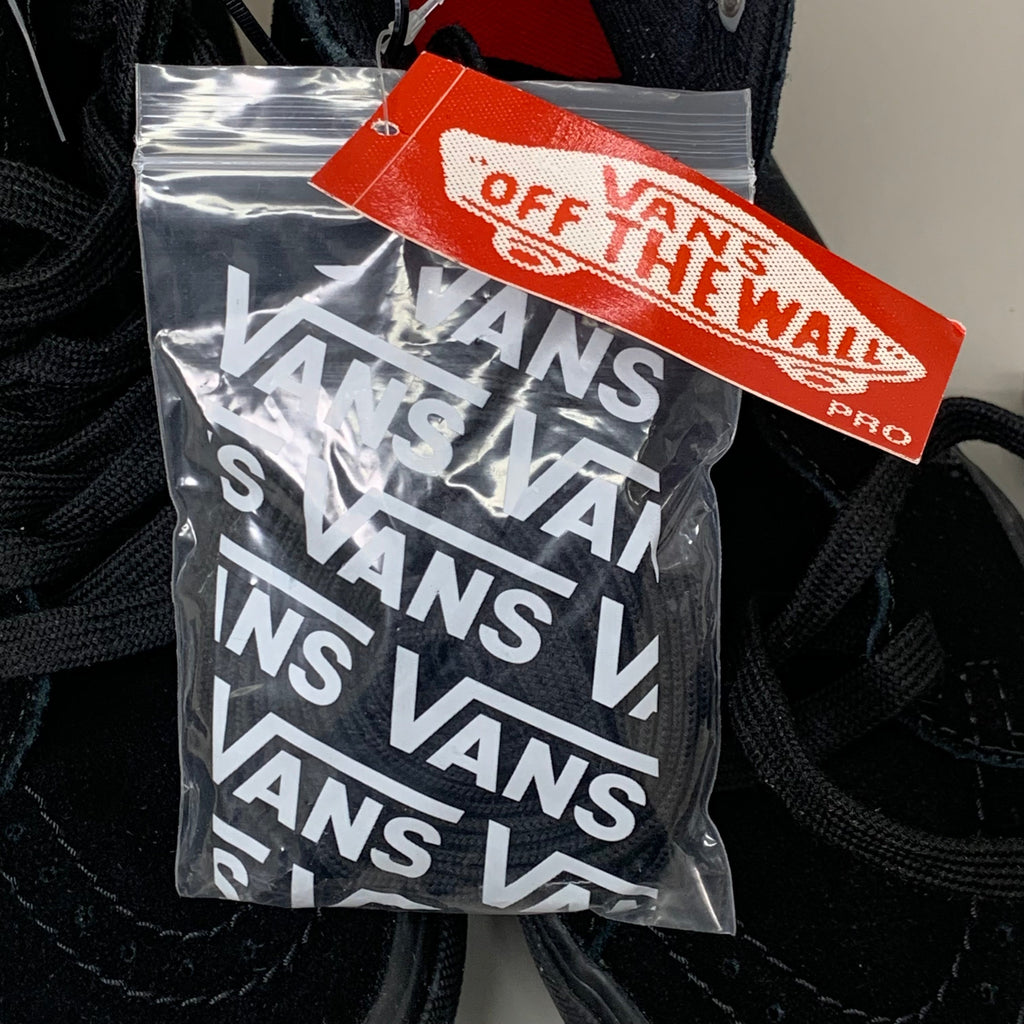 VANS Sk8-Hi Pro Blackout Velvet & Canvas Sneaker Mens SZ 4 Black on Black