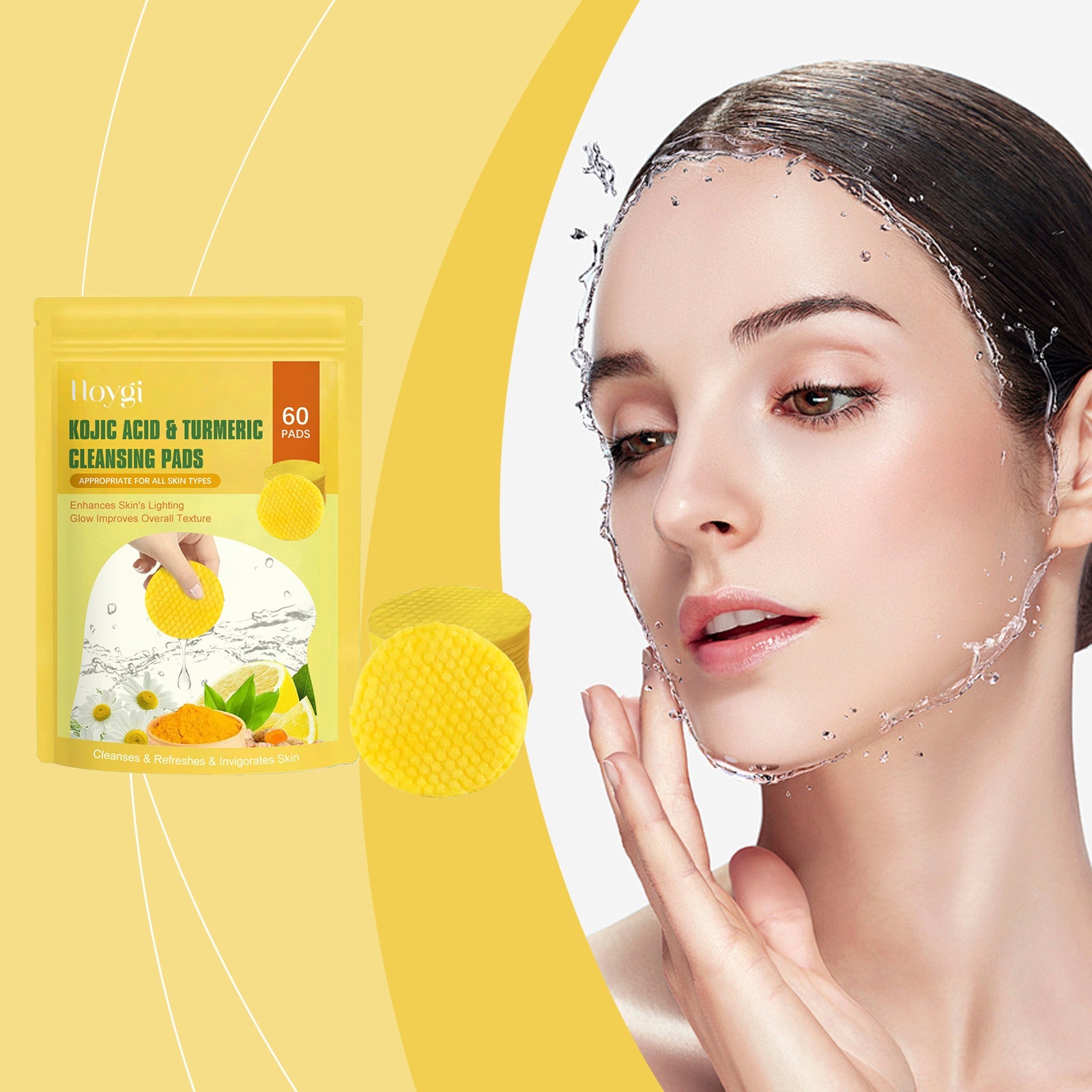Turmeric Acid Cleansing Pad Gently Cleanses Face, Moisturizes Skin, Moisturizes Oil And Cleanses Face