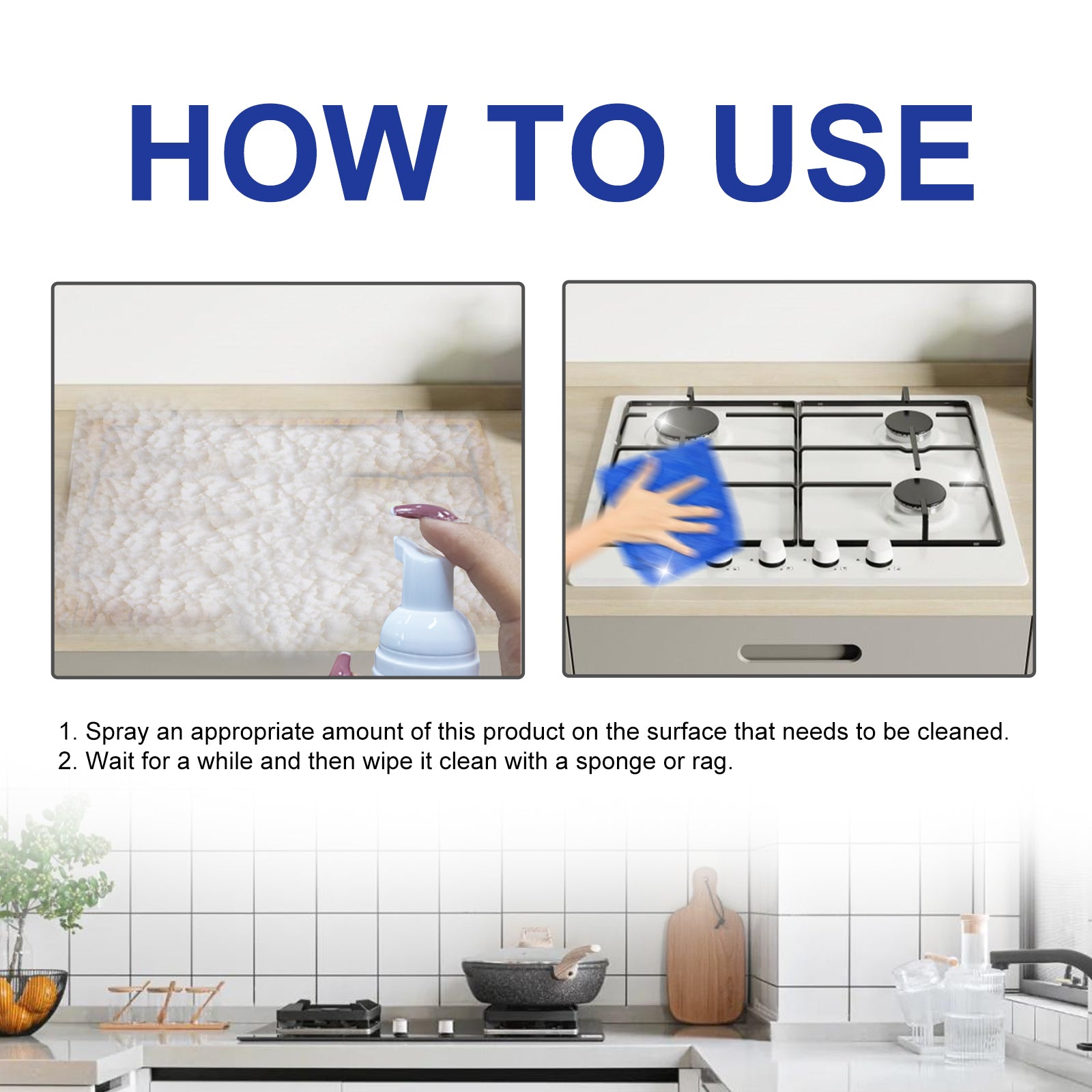 Kitchen Foam Cleaner, Stove Hood Oil Cleaning Clean Heavy Oil Foam Cleaner