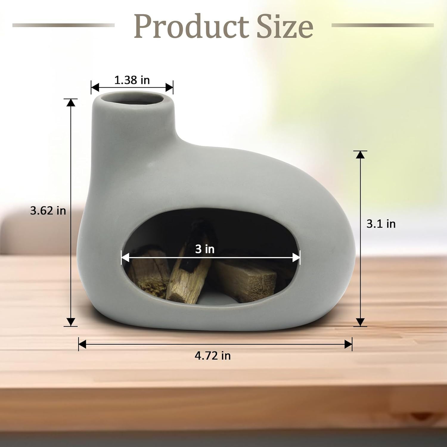 Ceramic Incense Burner with Palo Santo and Sage for Aromatherapy