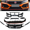 2016-2021 Honda Civic Front Bumper + Grille + Lip Gloss Black Type-R