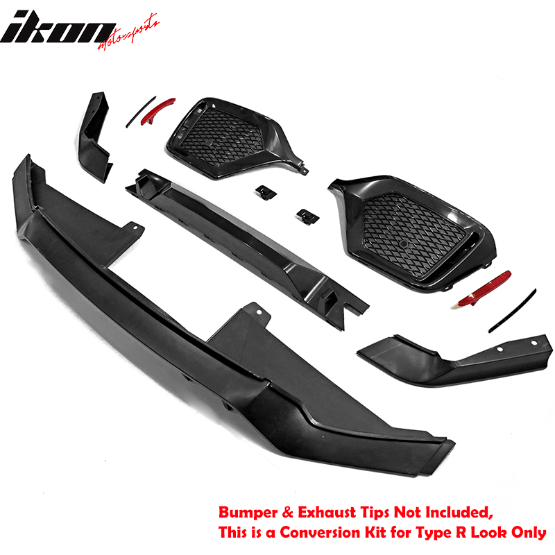 2017-2021 Honda Civic HB TypeR Style Primer Front Bumper Conversion PP