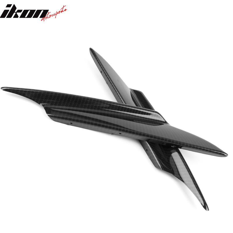 Universal Fit 36CM 2PC Front Bumper Lip Canards Carbon Fiber Print