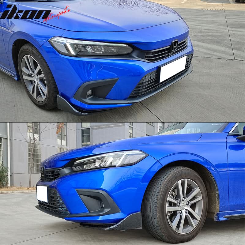 2022-2023 Honda Civic 4DR MD Style Front Bumper Lip Splitter 2PCS PP