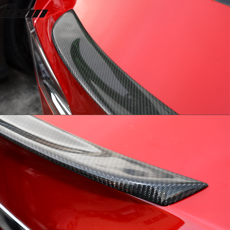 2012-2016 Tesla Model S Front Bumper Lip & OE Trunk Spoiler CF