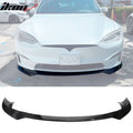 2021-2025 Tesla Model S Track Pack Style Front Bumper Lip Gloss Black