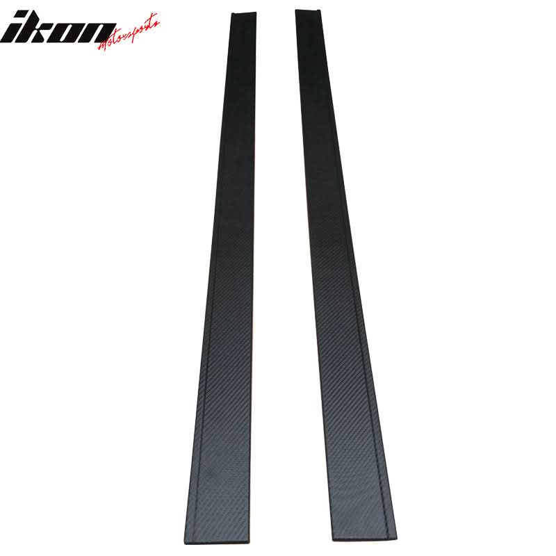Fits 13 VW Passat CF Texture Side Skirt Extension Flat Bottom Line Lip