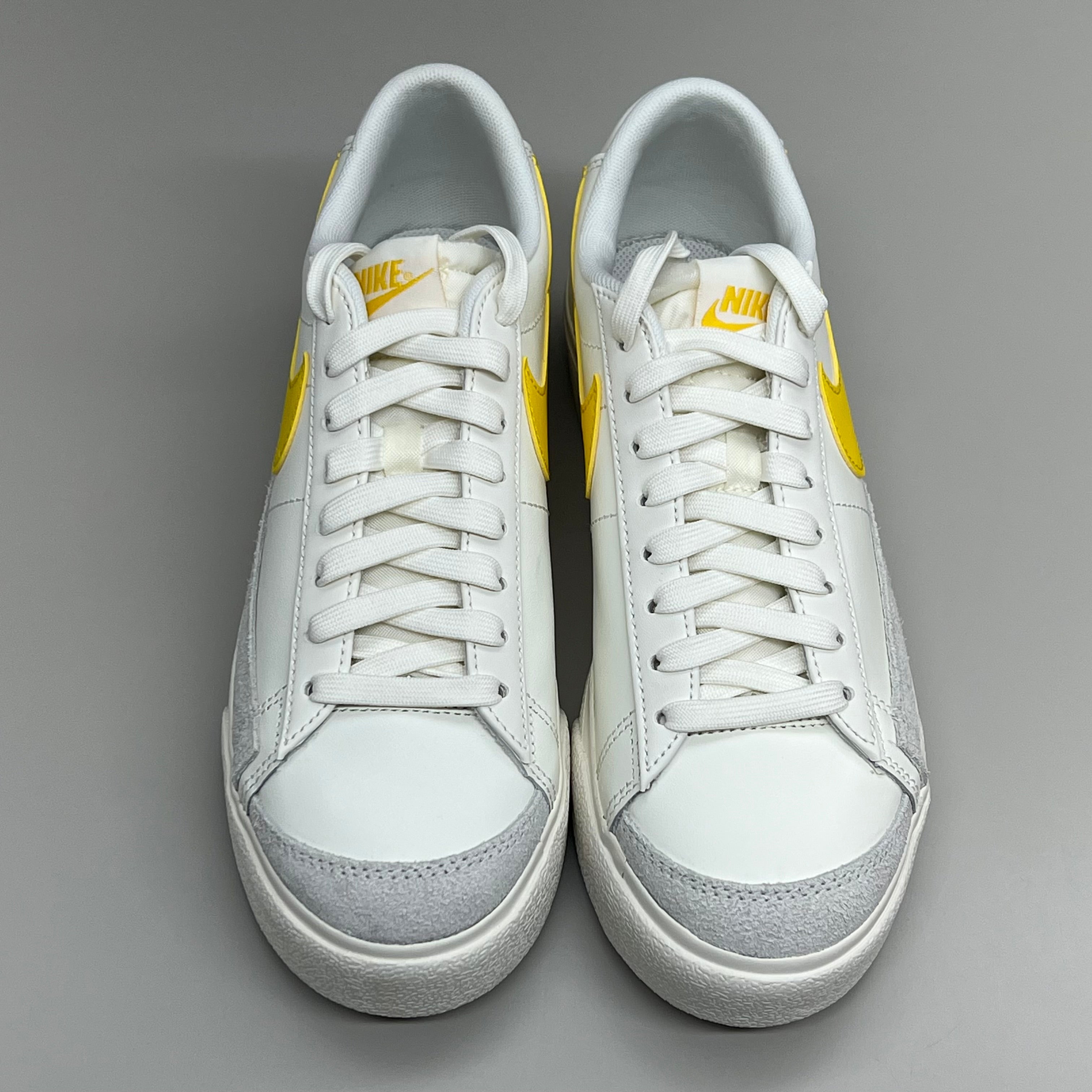 NIKE Blazer Low Cut Platform Shoes Sz Women's 7.5 Men's 6 Yellow/Grey/White
