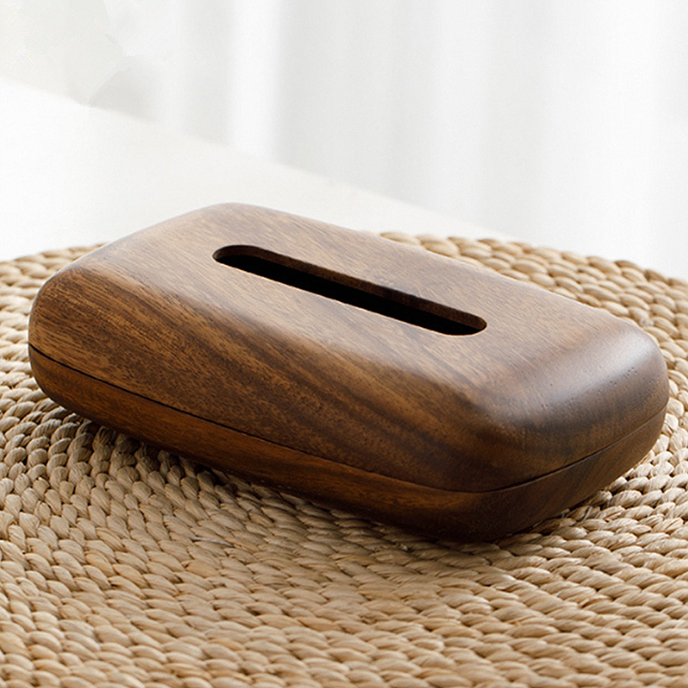 Solid wood tissue box simple household paper box hotel dining table office wooden paper box