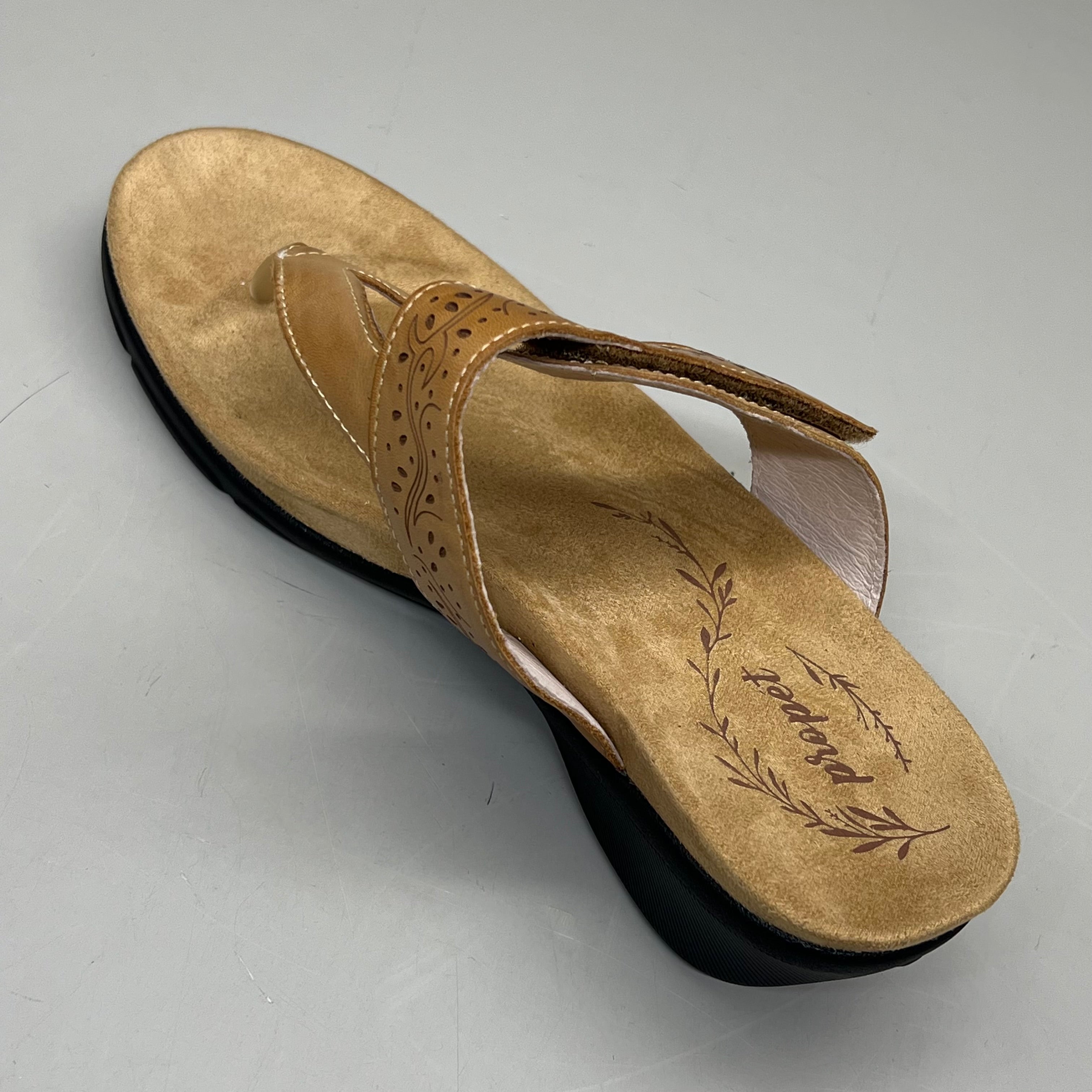 PROPET Wynzie Dressy Adjustable Flip Flop Women's Sz 10 XX(4E) Tan WSX051L