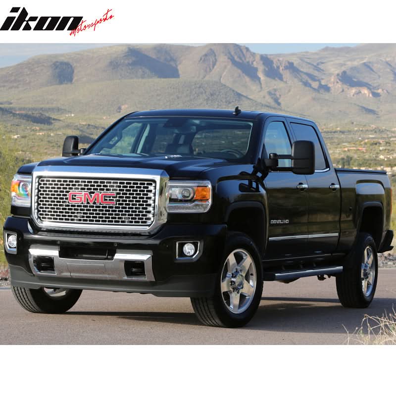 Fits 14-15 Sierra 1500 Denali Front Bumper Grille + Red GMC Emblem
