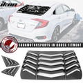 Fits 16-21 Honda Civic Quarter ABS Rear + Side Window Louver Black