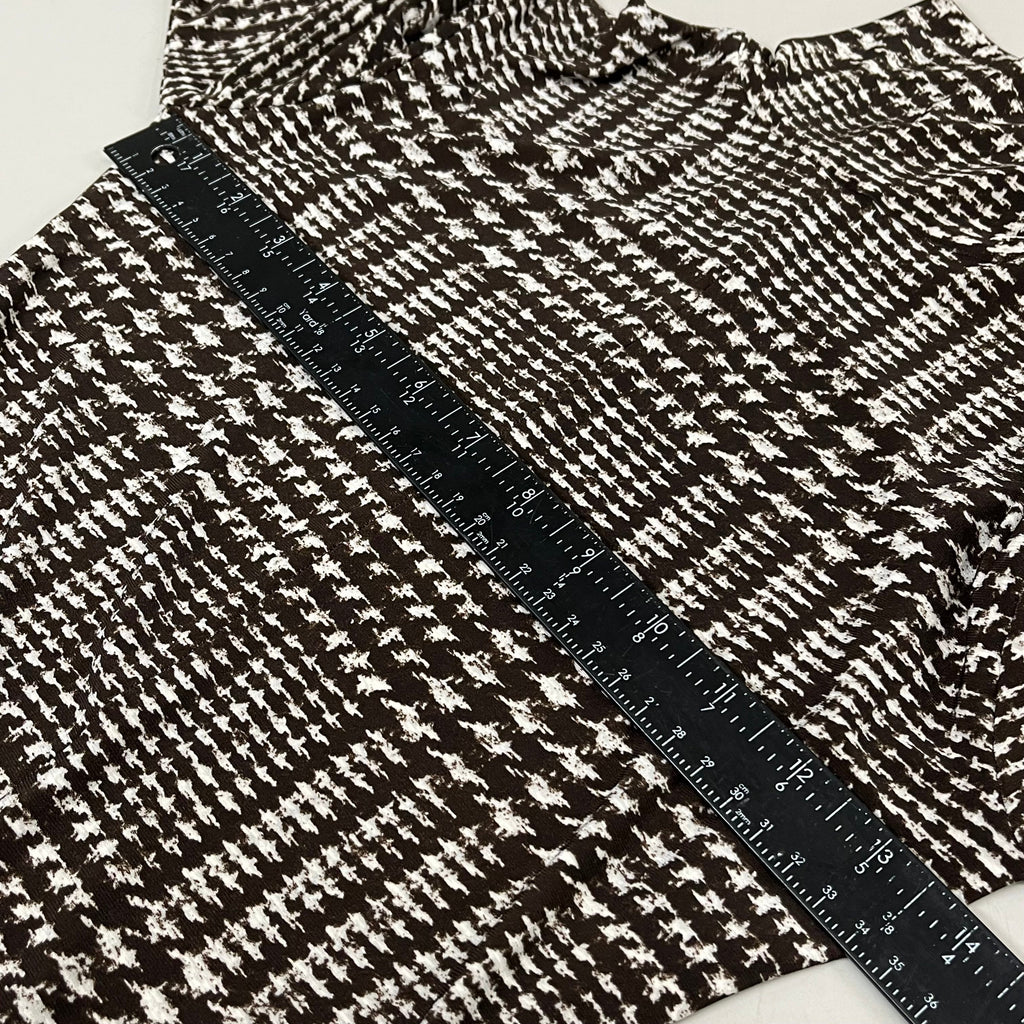 NORMA KAMALI Sleeve Open Back Catsuit Footsie Women's Sz XXS/32 Chocolate Plaid