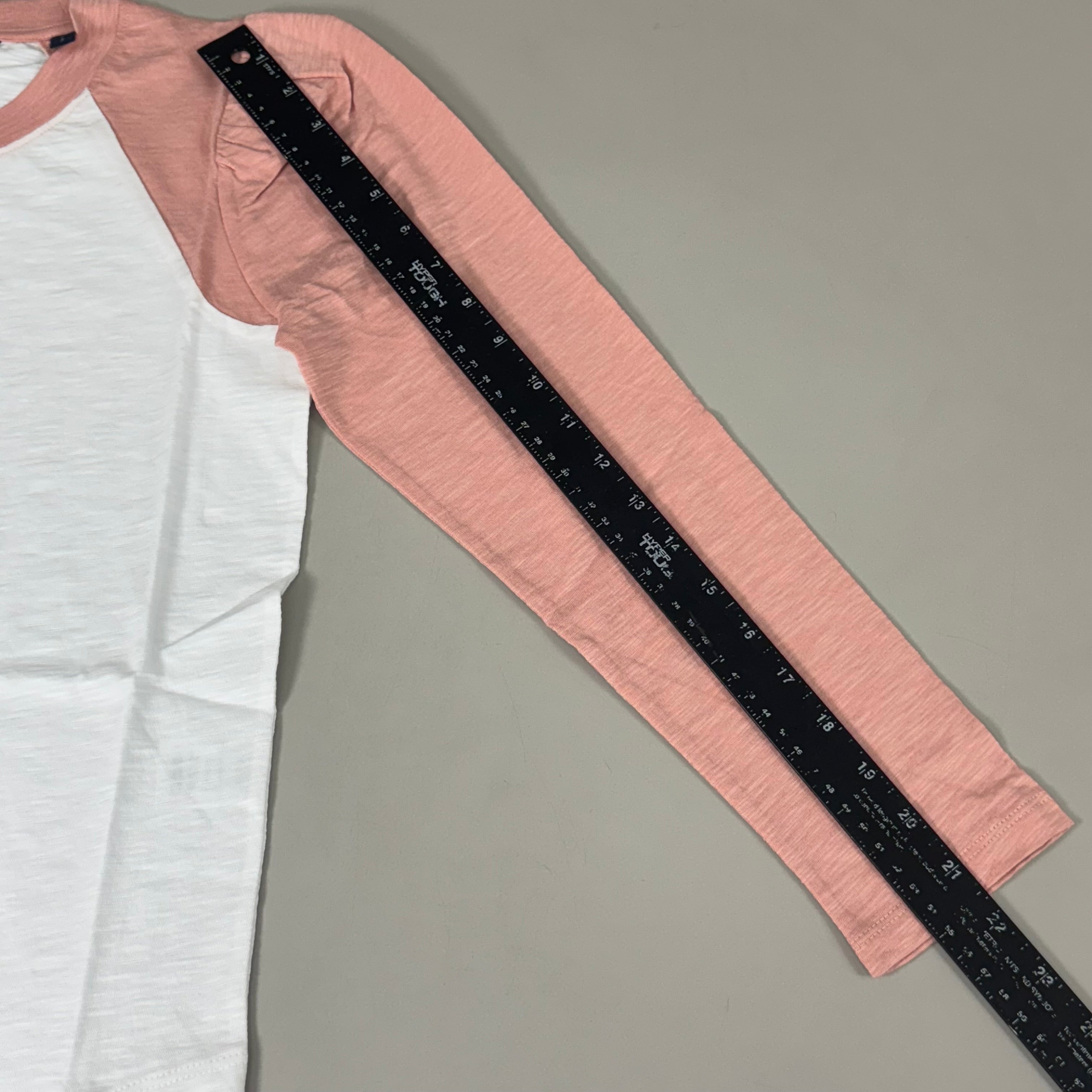 VERONICA BEARD Jeans Women's Mason Baseball Tee Sz-XS Rosebloom/White