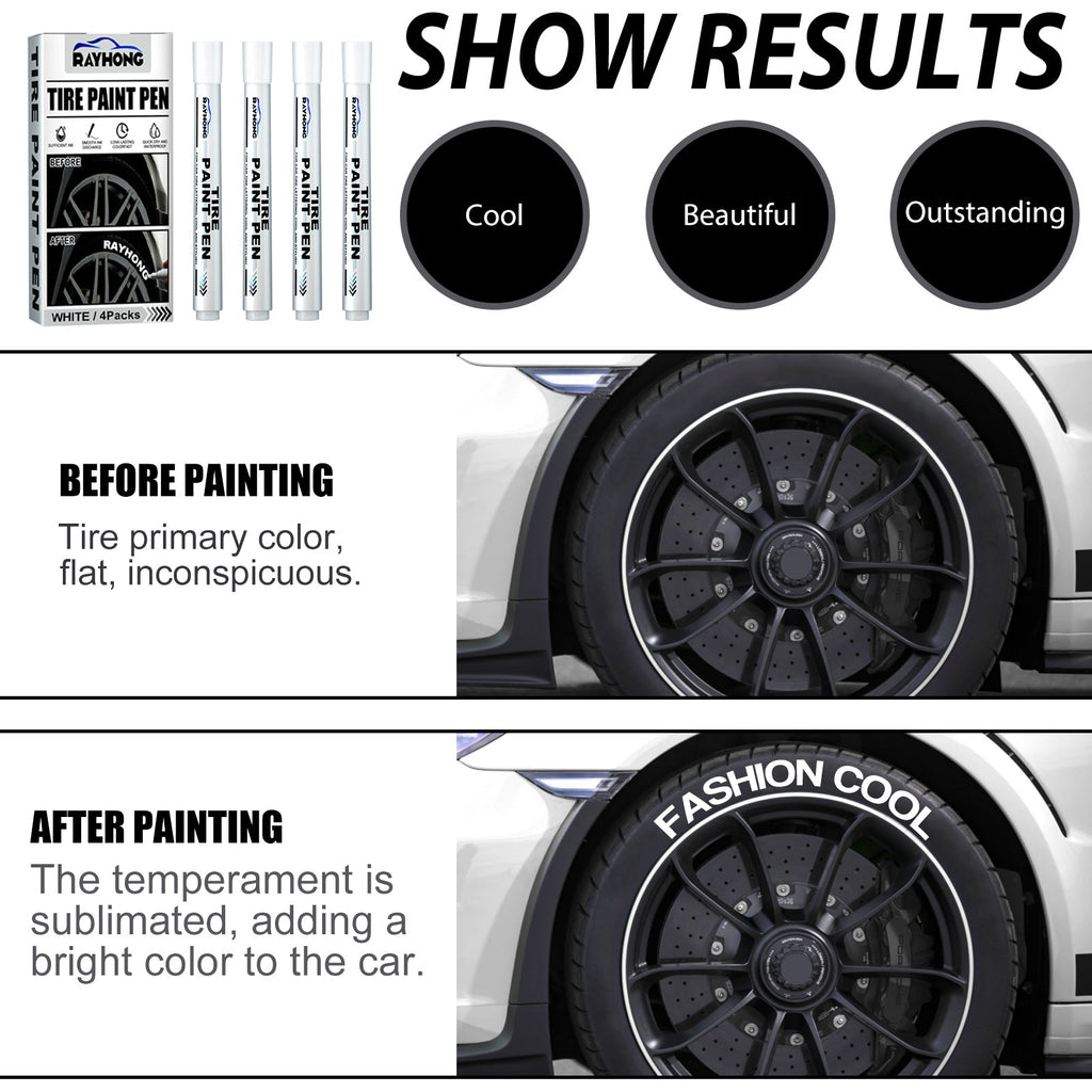 Tire Paint Pen, Car Tire Letter Pen Decorative Modification Supplies Graffiti Tracing Birthmark Pen