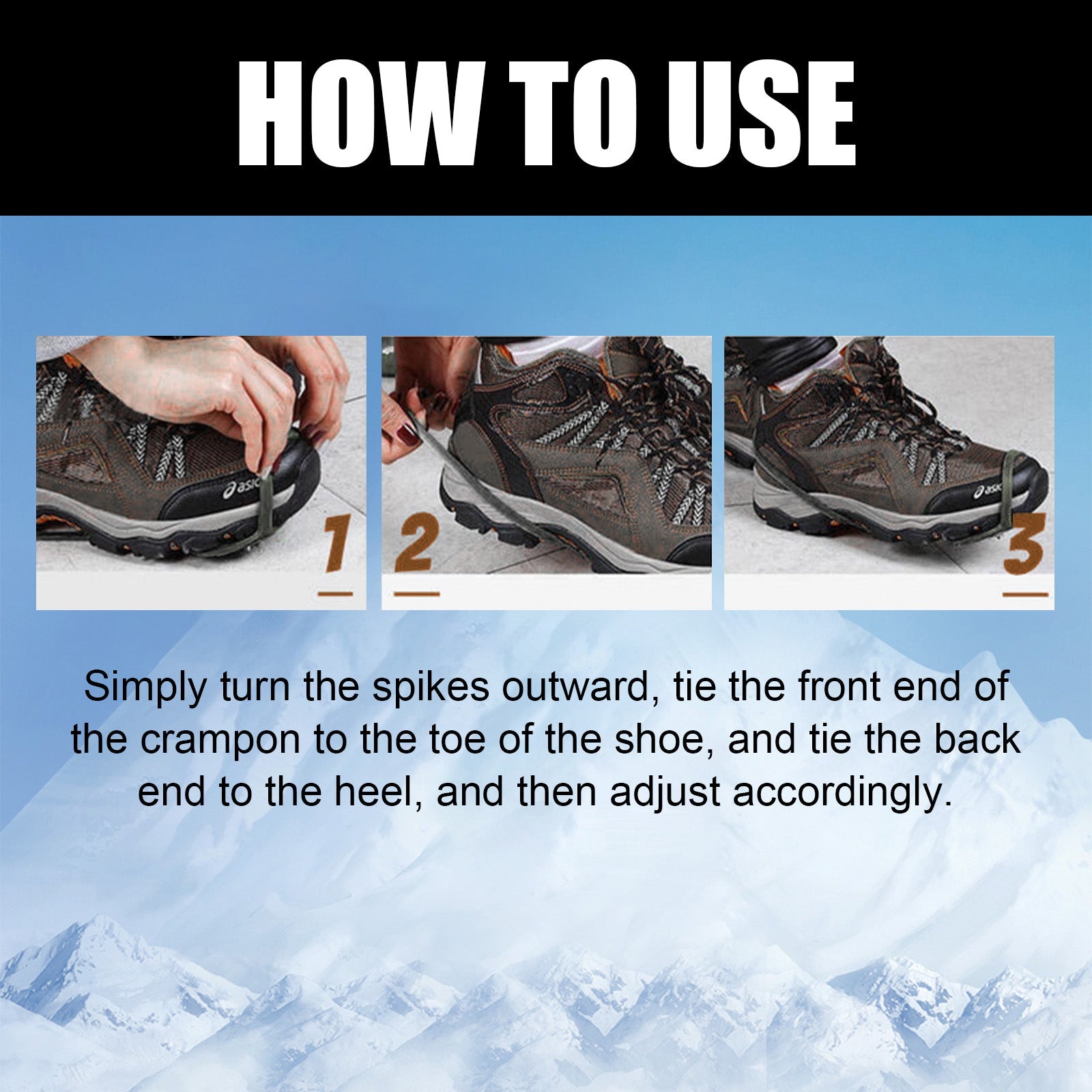 Universelle Rutschfeste Greiferspitzen, Outdoor Crampons Snowshoe Cover Mountaineering Sports Fall Easy To Wear And Take Off Shoe Cover