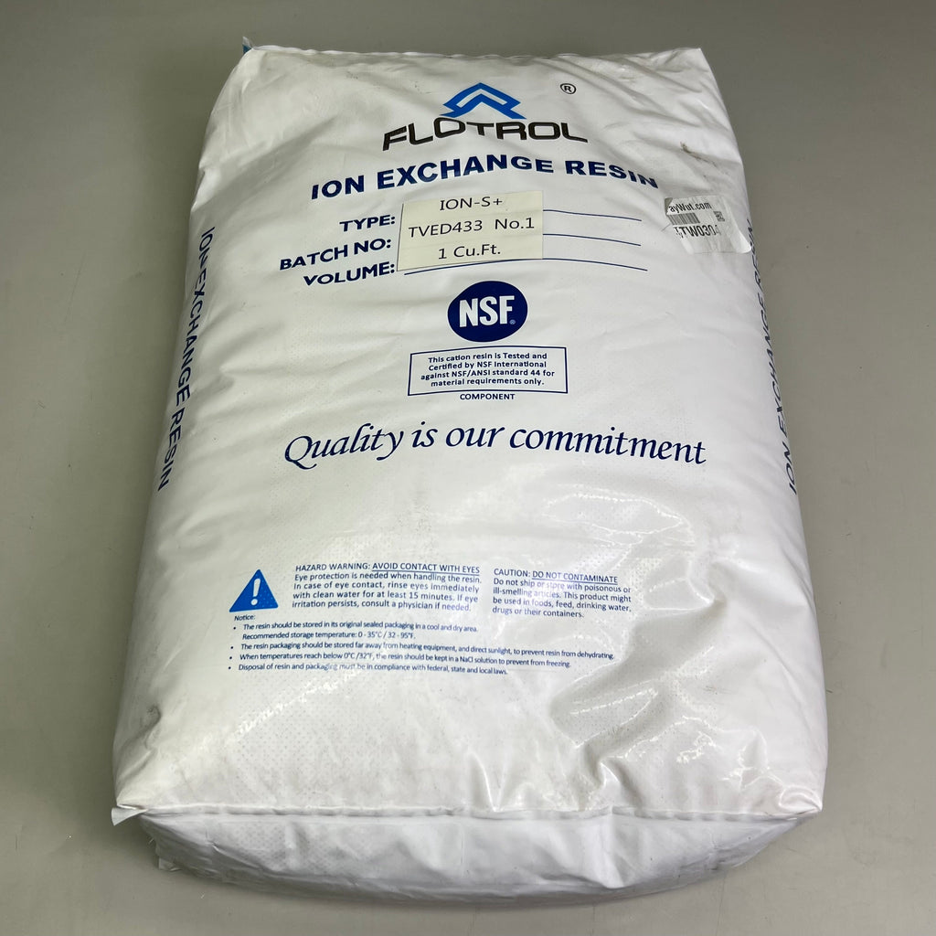 FLOTROL Ion Exchange Water Softener Resin Sz 1 cu ft 50lb TVED433