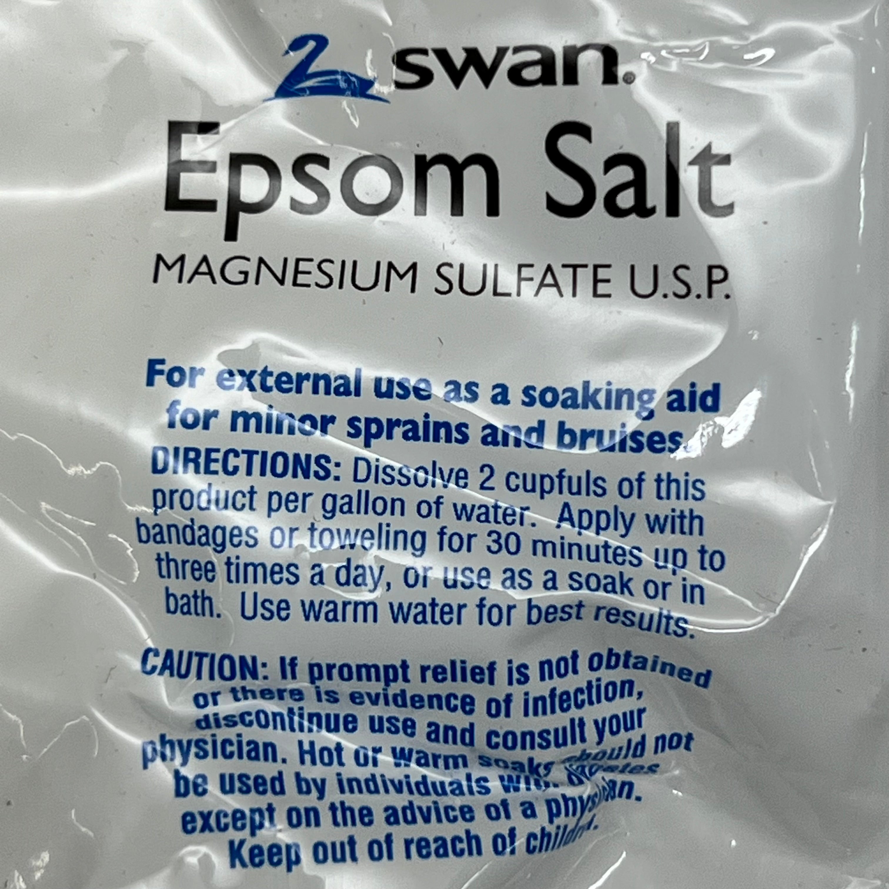 SWAN Epsom Salt Magnesium Sulfate U.S.P 16 oz Each BB 07/27