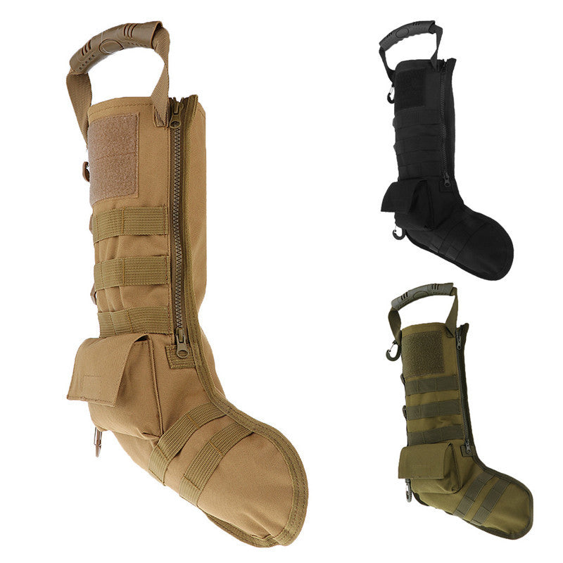 Tactical Christmas Stockings Military Storage Bag Christmas Stockings Hanging Decorations Outdoor Sports Multi-Functional Portable Bag
