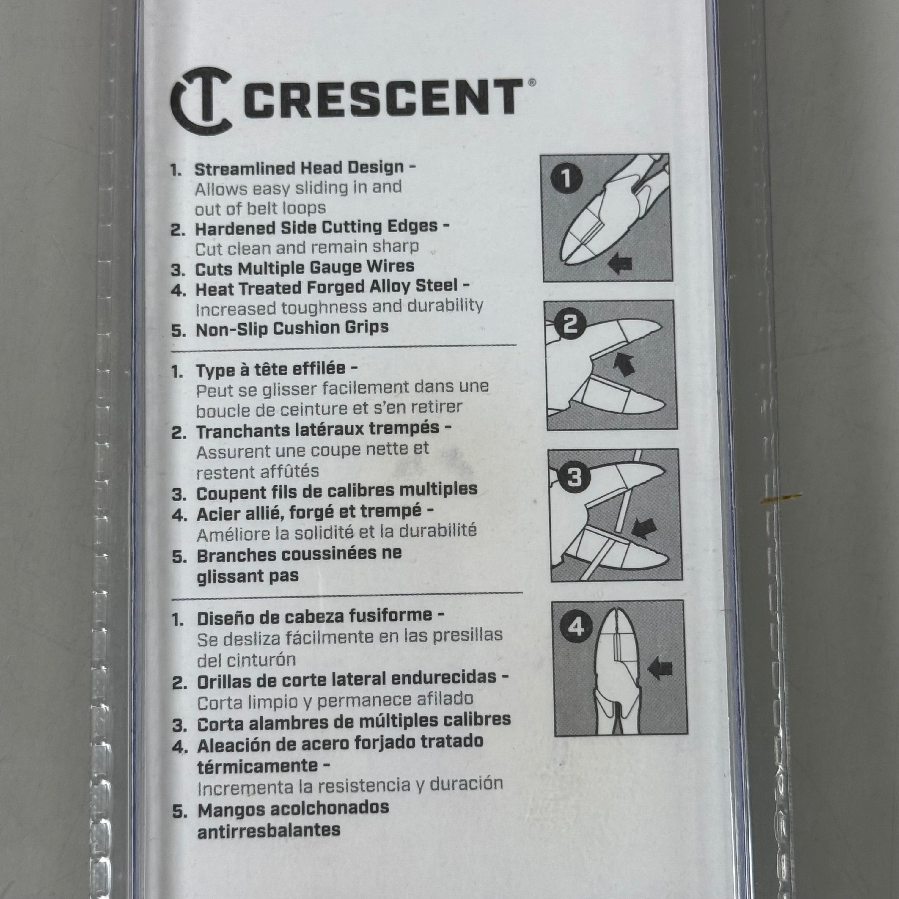 CRESCENT 9" Lineman's Compound Action Dual Material Pliers Red