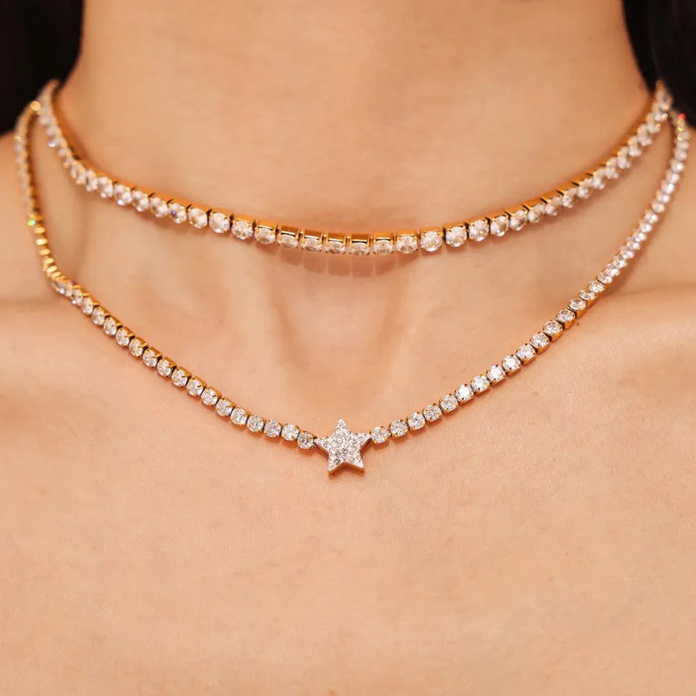 Pendant inlaid with zircon pendant necklace women's necklace high-end accessory