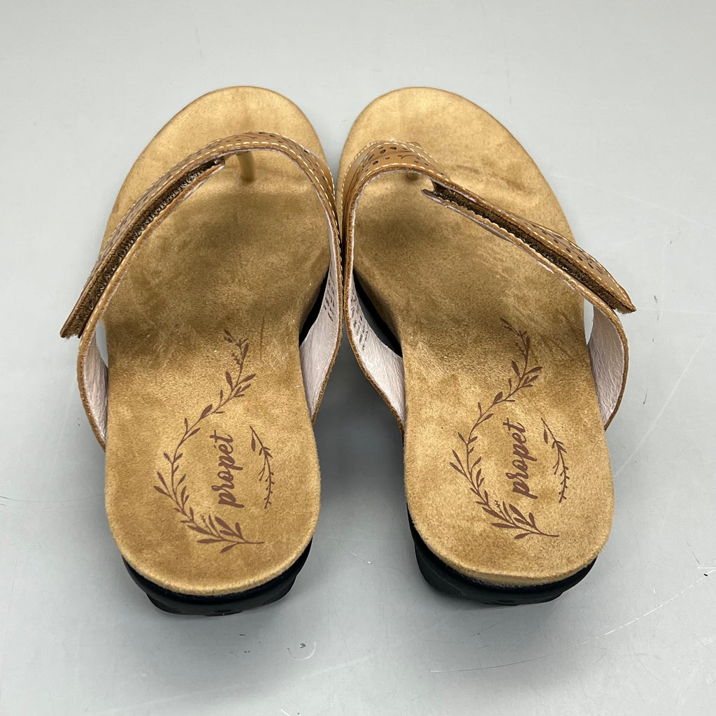 PROPET Wynzie Dressy Adjustable Flip Flop Women's Sz 10 XX(4E) Tan WSX051L