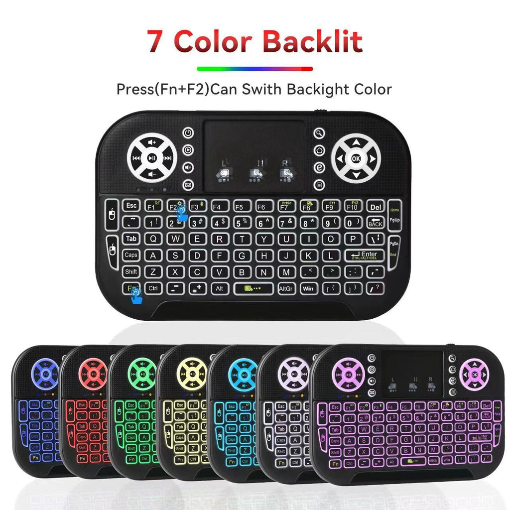 N8 Air Mini Flying Mouse Keyboard RGB Colorful Backlit Small Keyboard Smart TV Remote Control Portable