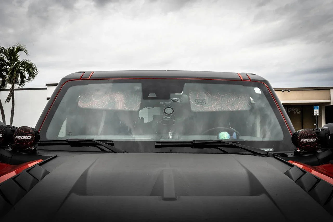 Topo Interior Sun Visor Overlays (Printed Series) - 2021+ Bronco (NO Homelink)