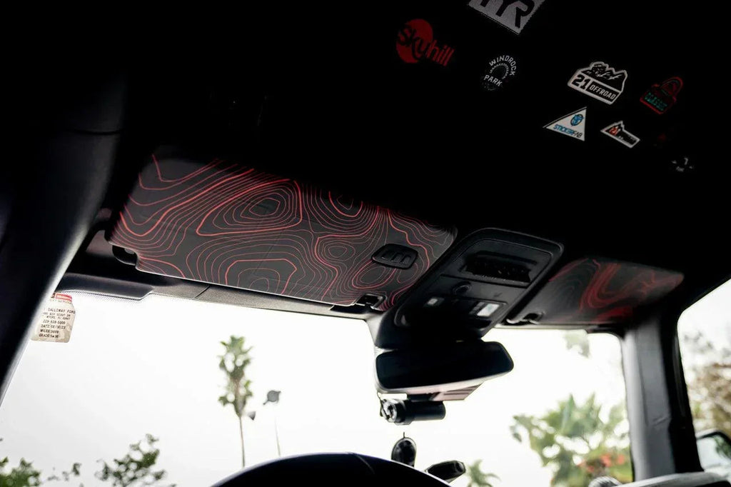 Topo Interior Sun Visor Overlays (Printed Series) - 2021+ Bronco (with Homelink)