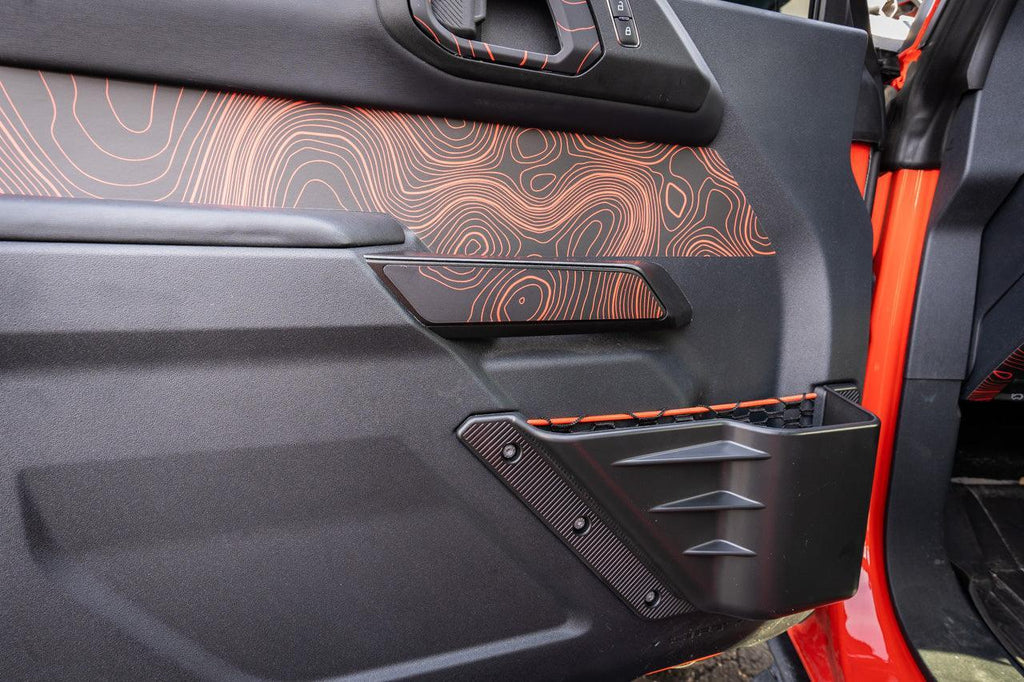 Topo Interior Front Door Grab Handle Overlay Kit (Printed + Laser Series) - 2021+ Bronco