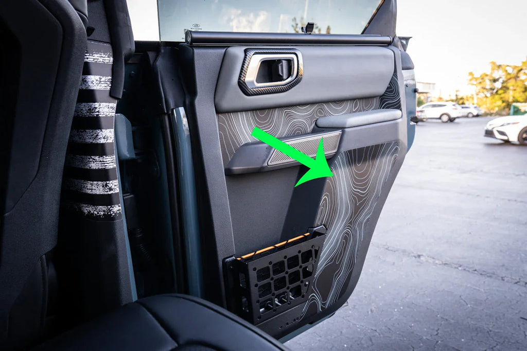 Topo Rear Interior Lower Door Card Insert Overlays (Printed Series) - 2021+ Bronco 4 Door