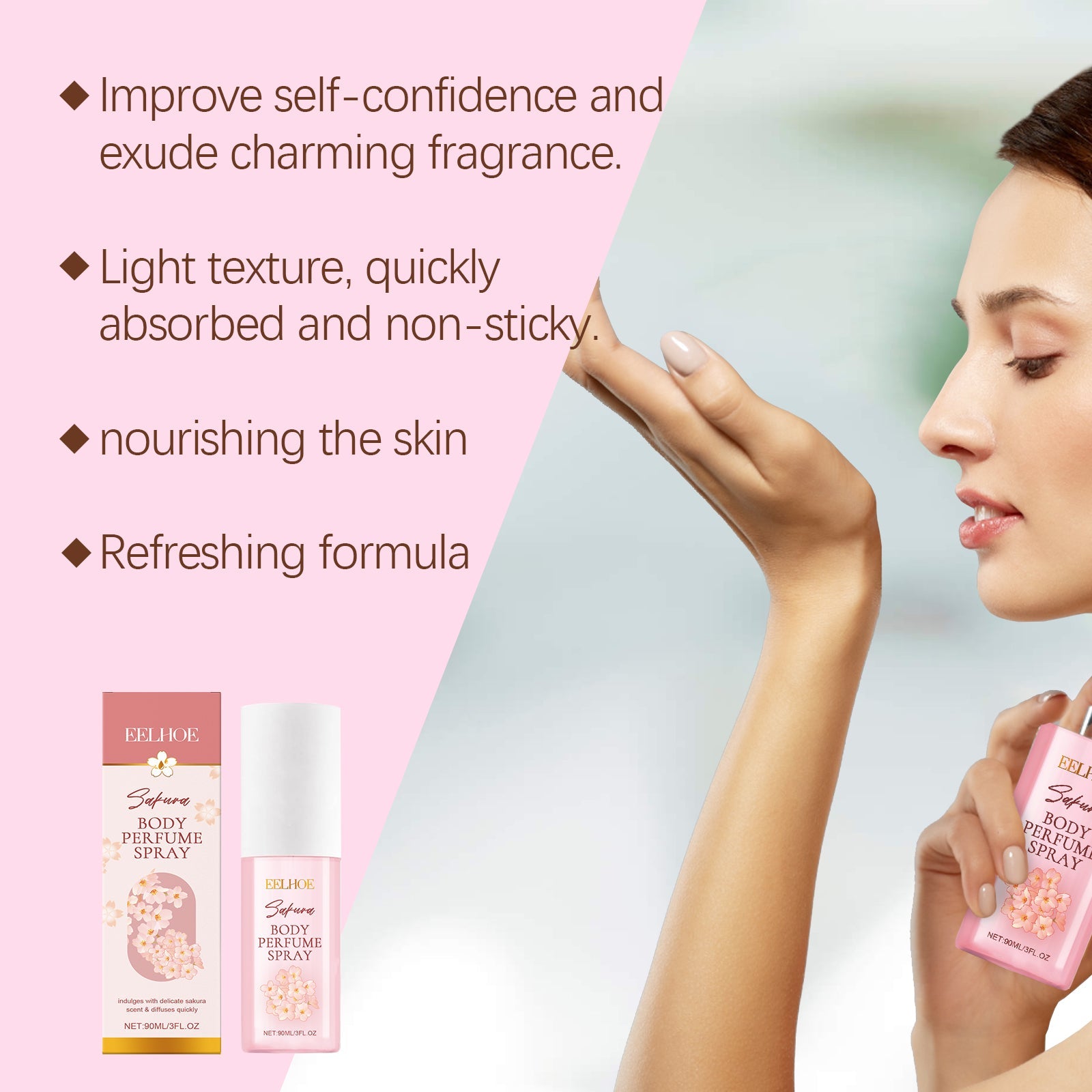Cherry Blossom Body Perfume Spray Keeps Fragrance Fresh And Gentle Moisturizing Skin Moisturizing Spray