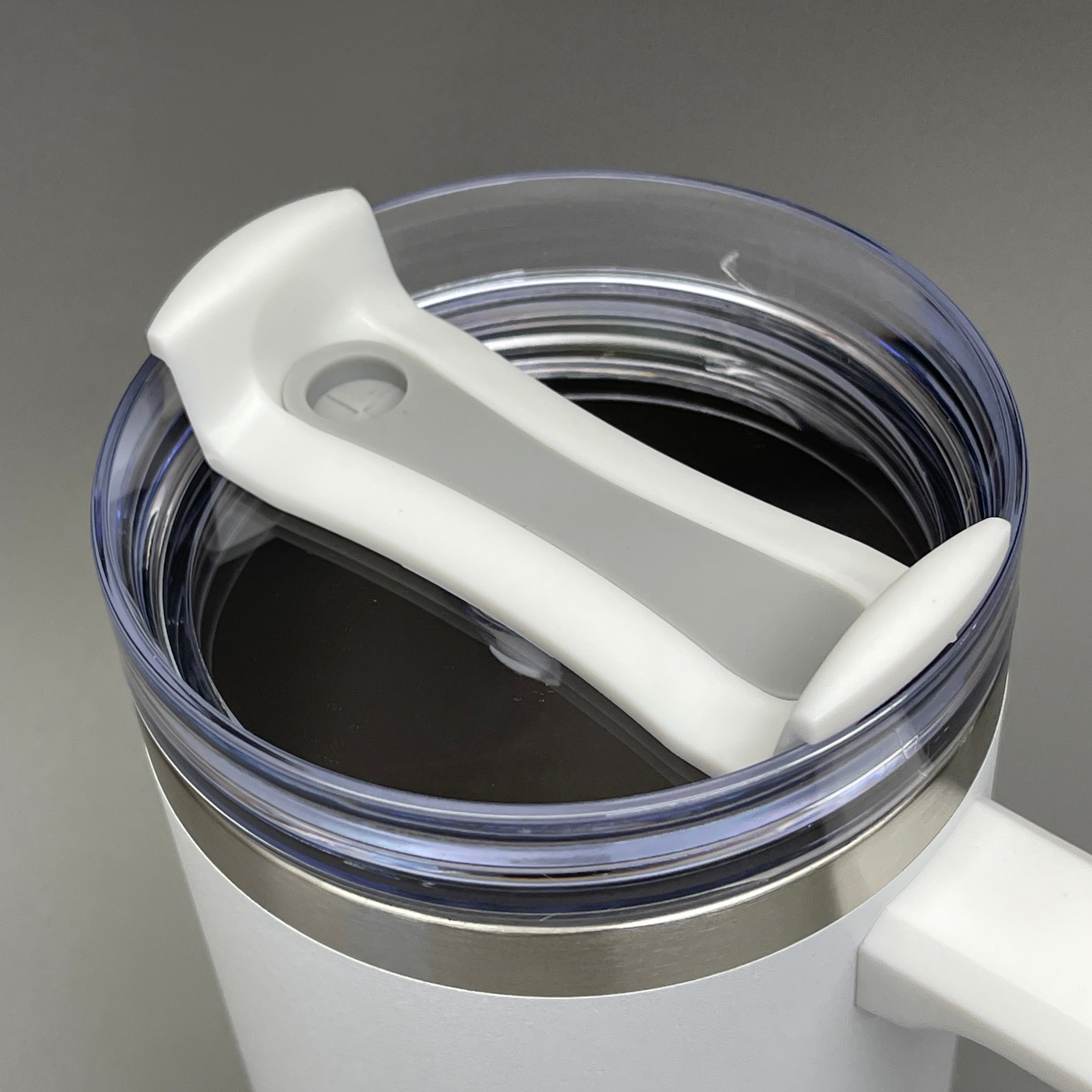 Z@ TUMBLER Insulated Stainless Steel Travel Mug w/ Lid Handle Straw 40 oz White