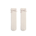 Hollow Mesh Floral Bow Princess Socks Combed Cotton Girls Stockings