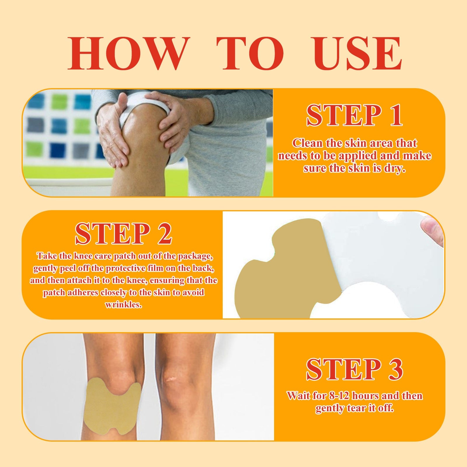 Knee Care Patch, Bee Venom Knee Joint Patch To Relieve Knee Discomfort Massage Care Patch