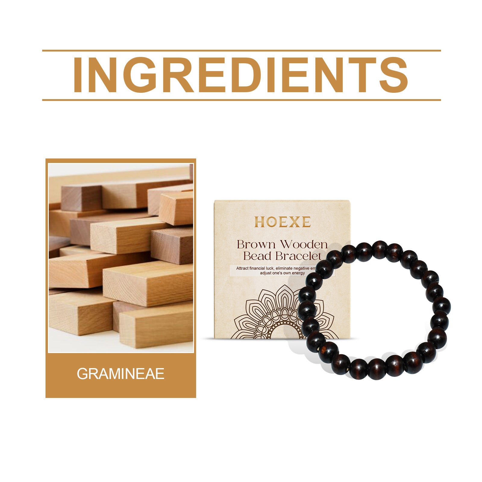Black Coffee Wood Bead Bracelet Daily Hand Simple Fashion Everything With Niche Design Wood Bead Bracelet