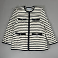 VERONICA BEARD Women's Foster Dickey Jacket Sz-12 Ivory/Black 2406TW7410717