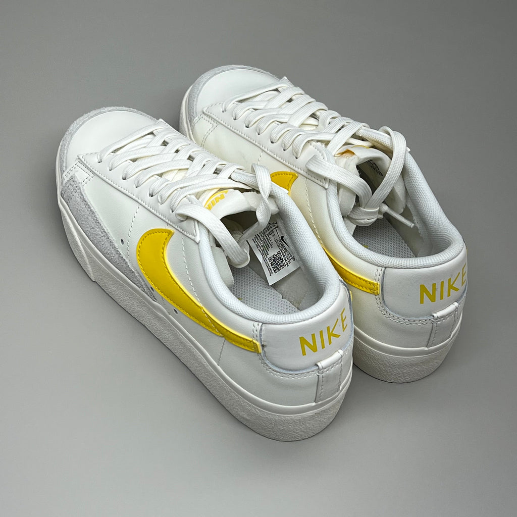 NIKE Blazer Low Cut Platform Shoes Sz Women's 7.5 Men's 6 Yellow/Grey/White