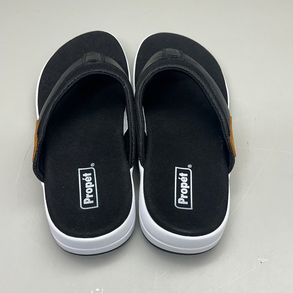 PROPET Easton Cushion Flip Flop Sandal Leather Men's Sz 8.5 M(D) Black MSV011P