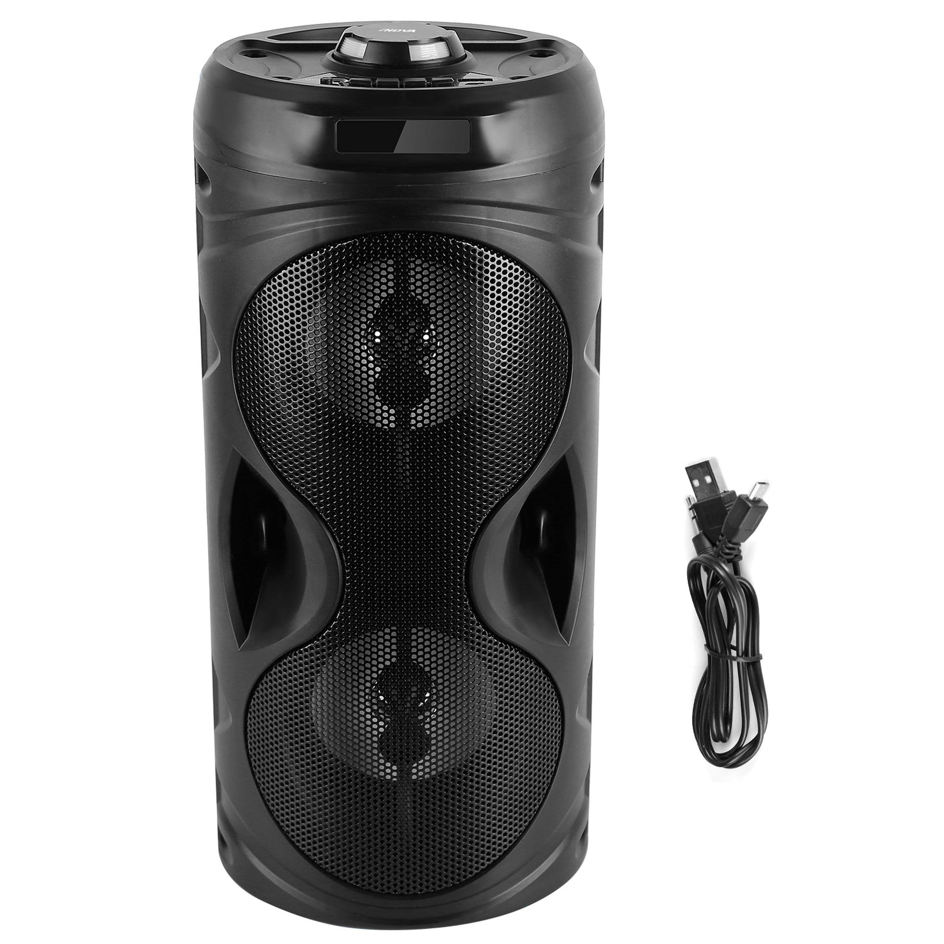 Portable Wireless Party Speaker Karaoke Machine Wireless Speaker with LED DJ Light FM Radio Supports MMC Card/USB Microphone Aux-In for Party Home TV