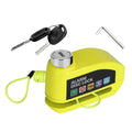 Motorcycle Disc Lock Alarm Anti-theft Brake Disc Lock Wheel Alarm Security Lock with 110dB Alarm 2 Keys 3.94FT Reminder Cable for Motorbike Bike Scoot