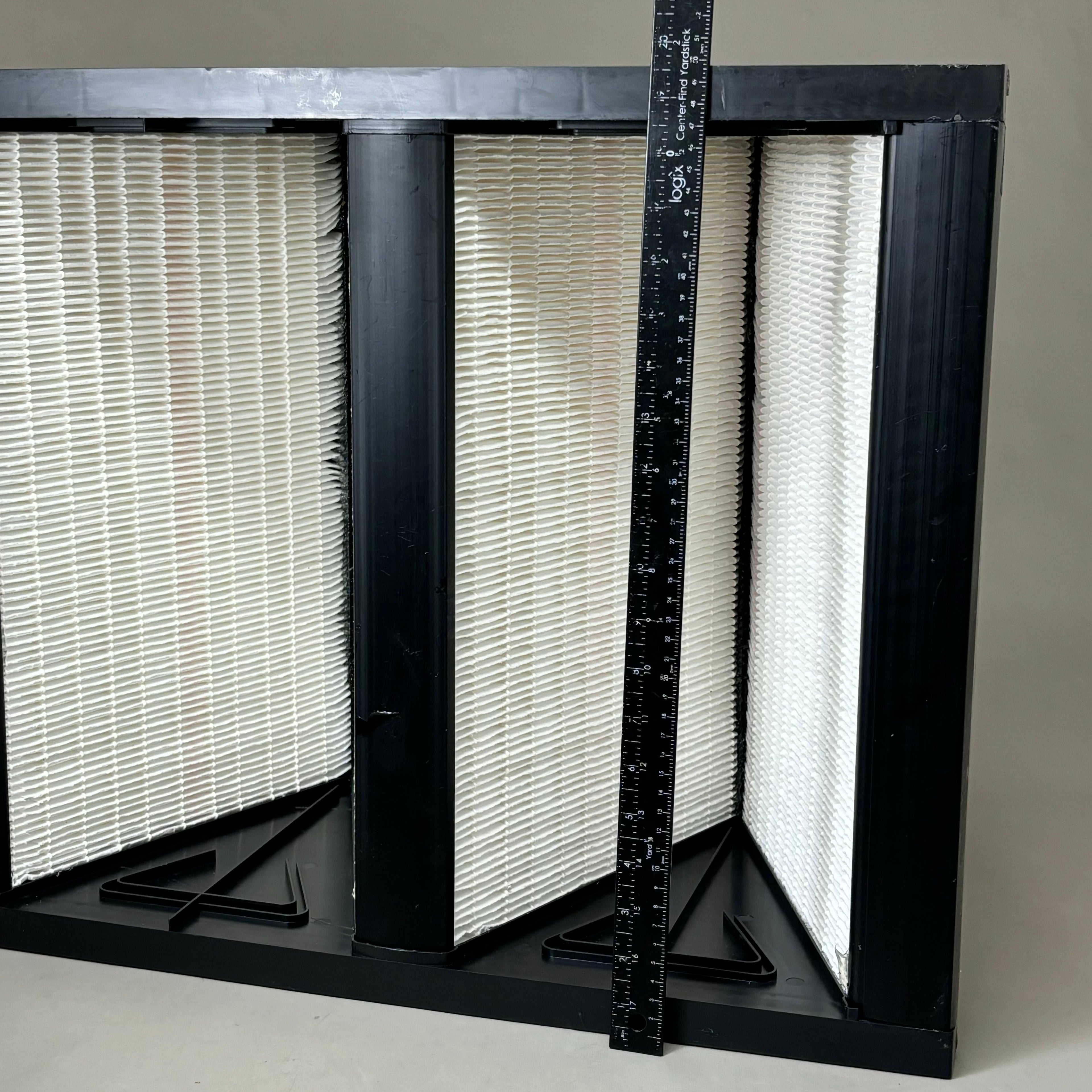 GRAINGER V Bank Air Filter Fiberglass Plastic Downstream Face 24x24x12 33E916