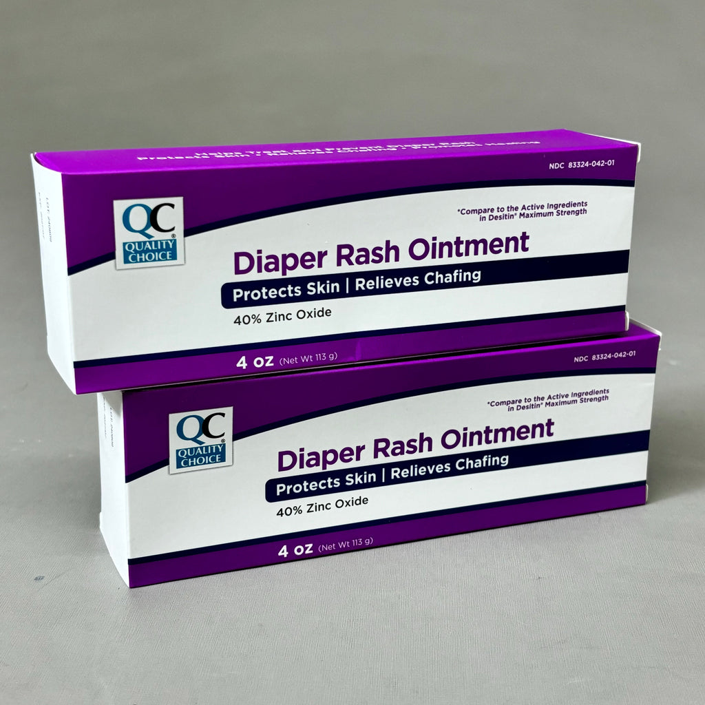 QUALITY CHOICE (2 PACK) Diaper Rash Ointment 40% Zinc Oxide 4 oz BB 07/27 98727