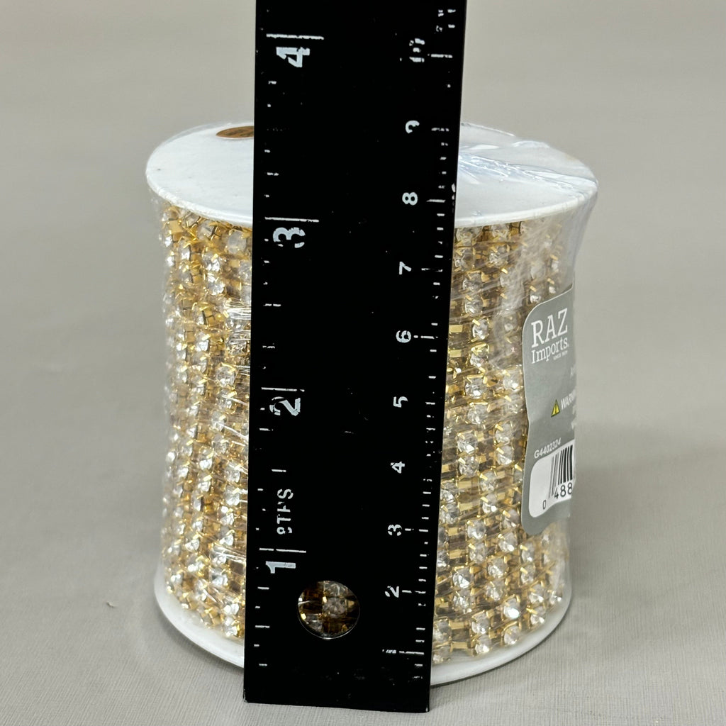 RAZ IMPORTS Christmas Tree Garland Metal 10 Yard Gold Sparkle Rhinestone G4402324