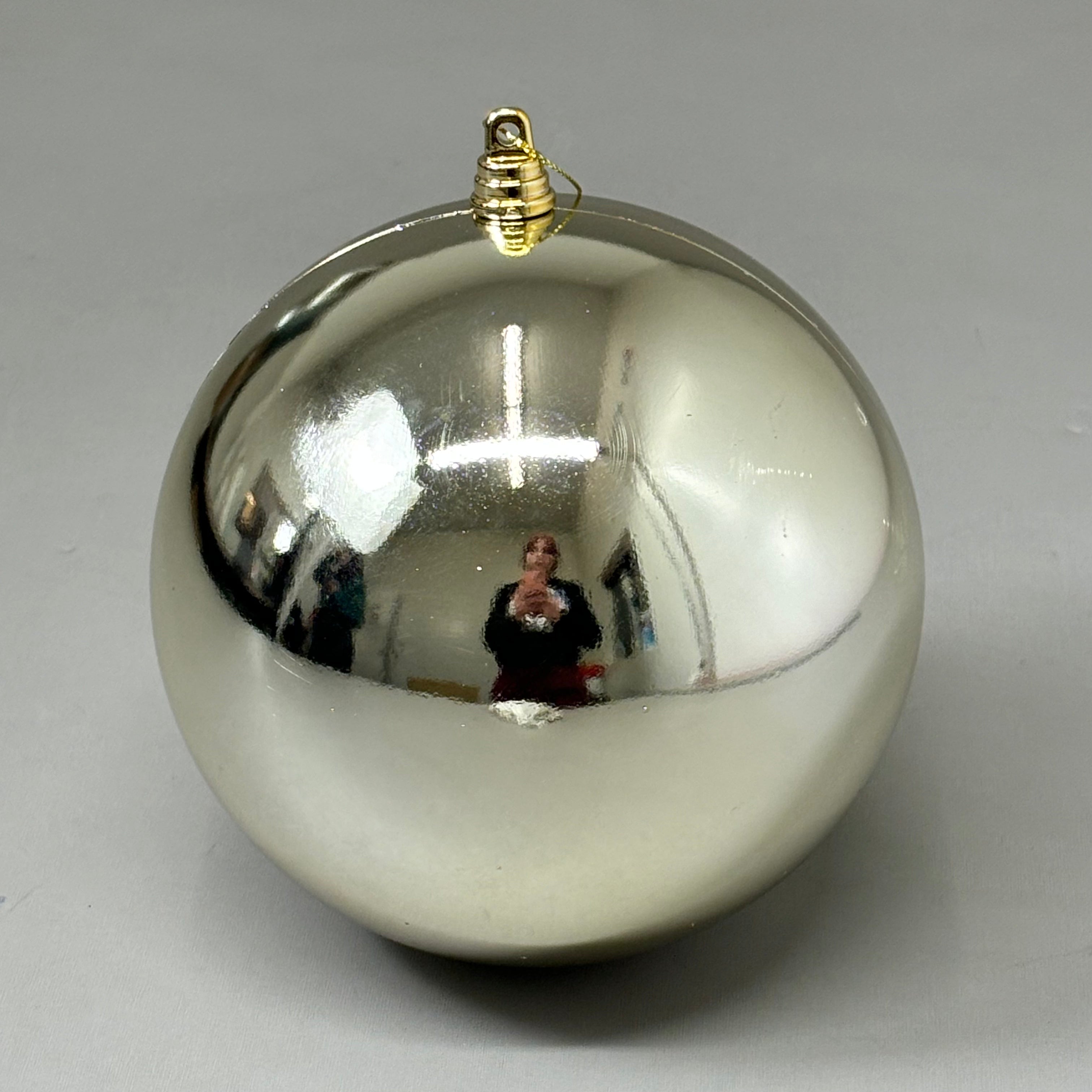 RAZ IMPORTS (2 PACK) Shiny Ball Christmas Ornament Plastic 6" Champagne 4314917