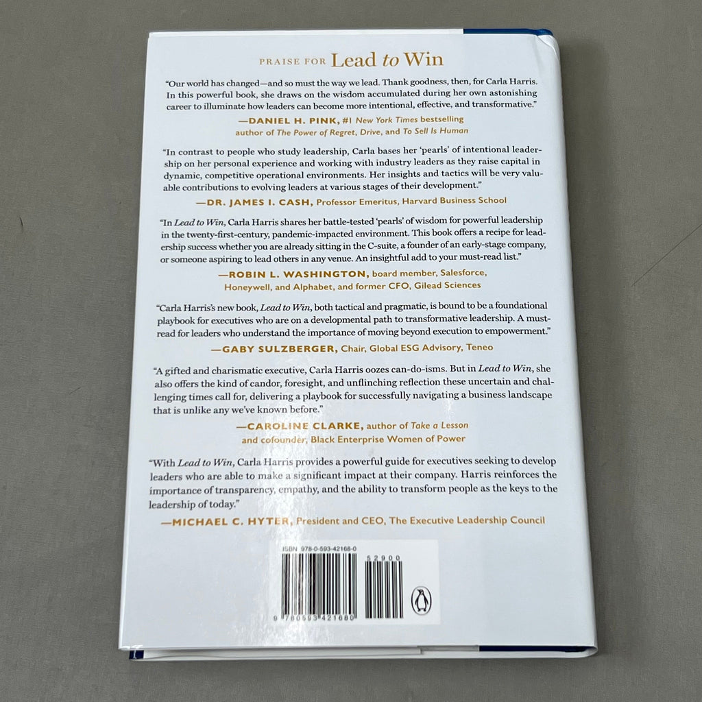 LEAD TO WIN Hardback By Carla A. Harris Published by Penguin Random House 9"x6"